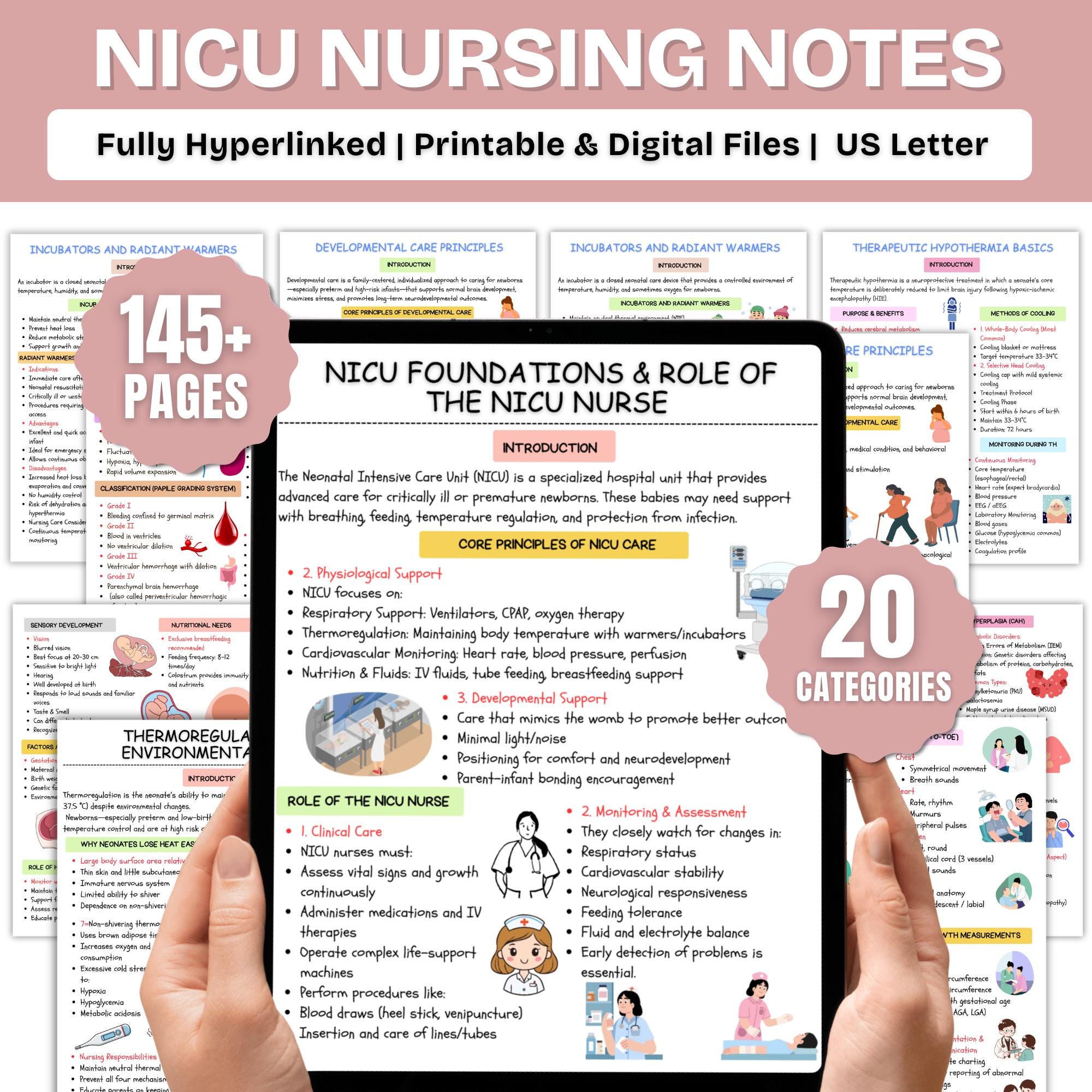 NICU Nursing Notes | Neonatal Intensive Care Study Guide | 145+ Pages ...