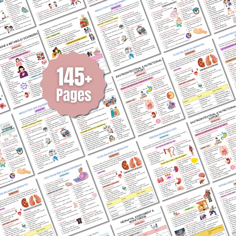 NICU Nursing Notes | Neonatal Intensive Care Study Guide | 145+ Pages ...