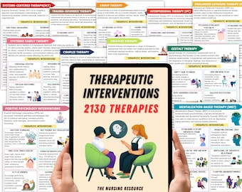 2000+ Therapy Interventions Guide | Mental Health Therapy Notes | Counseling Interventions | Therapy Cheat Sheet | CBT DBT