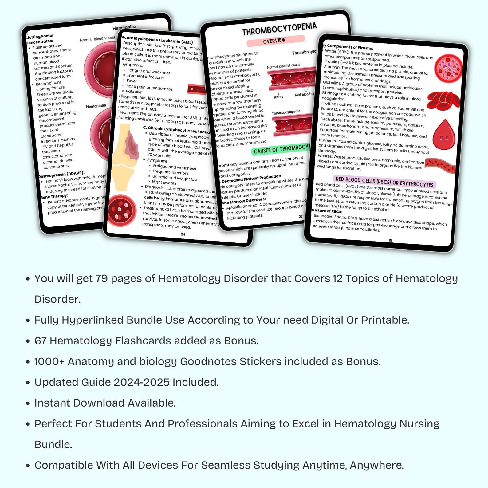 Hematology Notes.pdf Hematology Disorders Notes | Nursing Study Guide | Med Surg Notes | PDF ...