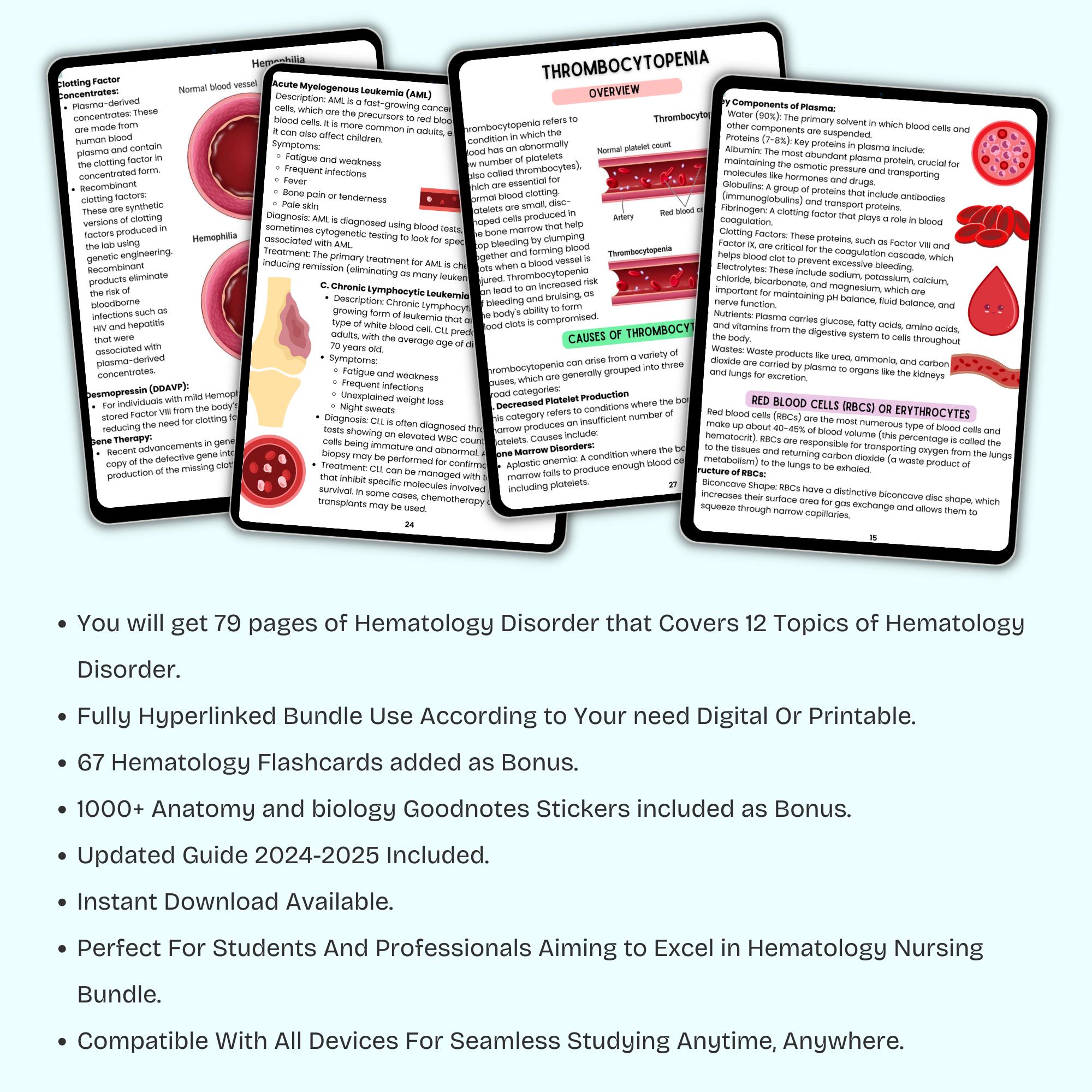 Hematology Disorders Notes | Nursing Study Guide | Med Surg Notes | PDF ...