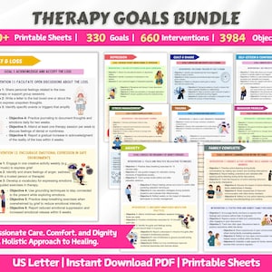 300+ Therapieziele und Therapieintergremien Bündel | Therapie Spickzettel | Smart Ziele | Therapie Hinweise | Therapietechniken