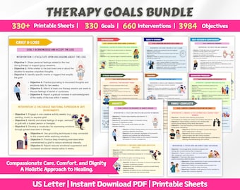 300+ Therapieziele und Therapieintergremien Bündel | Therapie Spickzettel | Smart Ziele | Therapie Hinweise | Therapietechniken