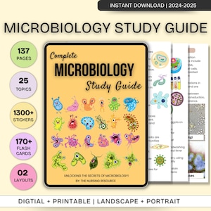 Microbiology Study Guide | Fully Hyperlinked with Flashcards and Stickers | 2024-25 Edition | The Nursing Resource