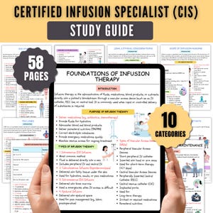 Guía de estudio para el programa de Especialista Certificado en Infusión (CIS) / Estudiantes de enfermería / Revisión de la certificación / PDF