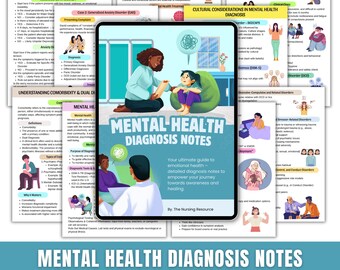 Mental Health Diagnosis Notes | DSM-5 Study Cheat Sheet | ICSW Study Guide | Psychology Notes | PDF
