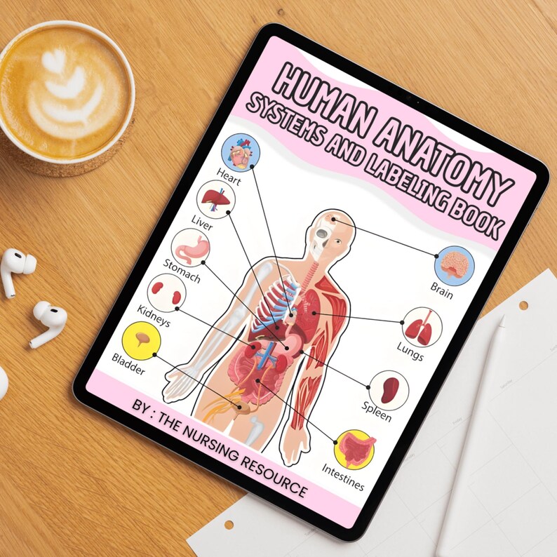 Human Anatomy System Labeling Book | Anatomy & Physiology Study Guide ...