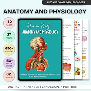Guide d'étude de l'anatomie et de la physiologie avec cartes mémoire | Entièrement hyperlien | Édition 2024-25