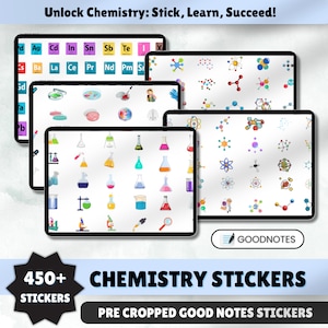 450+ Chemistry Stickers, Science Stickers, Pre-Cropped Stickers For Notability, GoodNotes Chemistry Stickers, Note-Taking, Studying