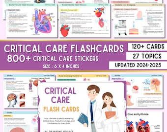 Critical Care Flashcards | Critical Care Nurse | Nursing Notes | ICU Study Guide | Digital + Printable PDF | The Nursing Resource