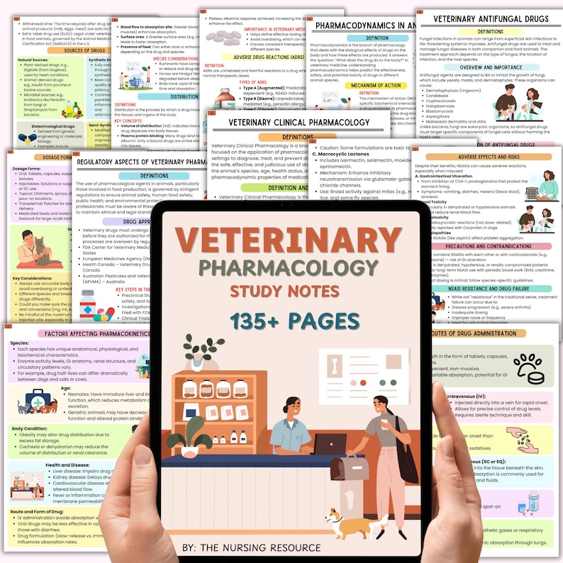Studieanteckningar för veterinärfarmakologi | Tekniska anteckningar för veterinärmedicin | Studiehandledning för djursjuksköterska | Veterinärmedicin bild 1