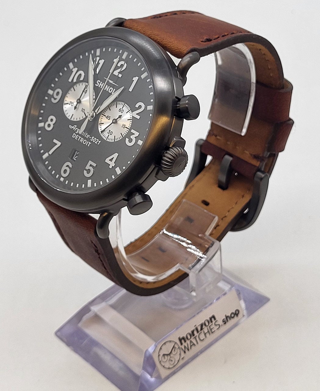 Shinola - Runwell, PVD Black Chrono Dark Leather Men's Shinola - Runwell, PVD Black Chrono Dark Leather Men's