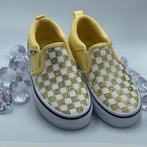Louis vuitton yellow checkered vans deals