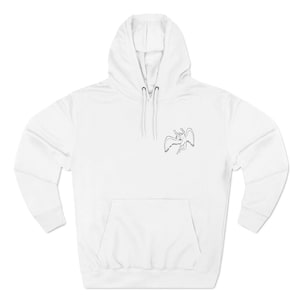 Led Zeppelin Three-Panel Fleece Hoodie, Icarus Embroidered, Rock Band Sweatshirt, Music Lover Gift, Zoso Hoodie, Vintage Clothes