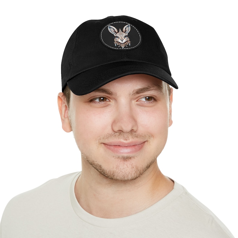 Tribal Rabbit Dad Hat mit Lederpatch (rund) Bild 1