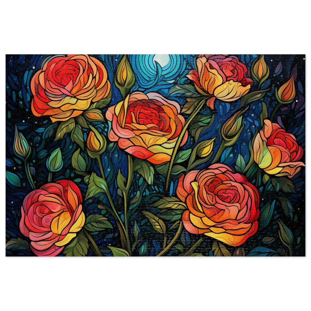 Starry Roses Jigsaw Puzzle 30, 110, 252, 500,1000-piece - Etsy