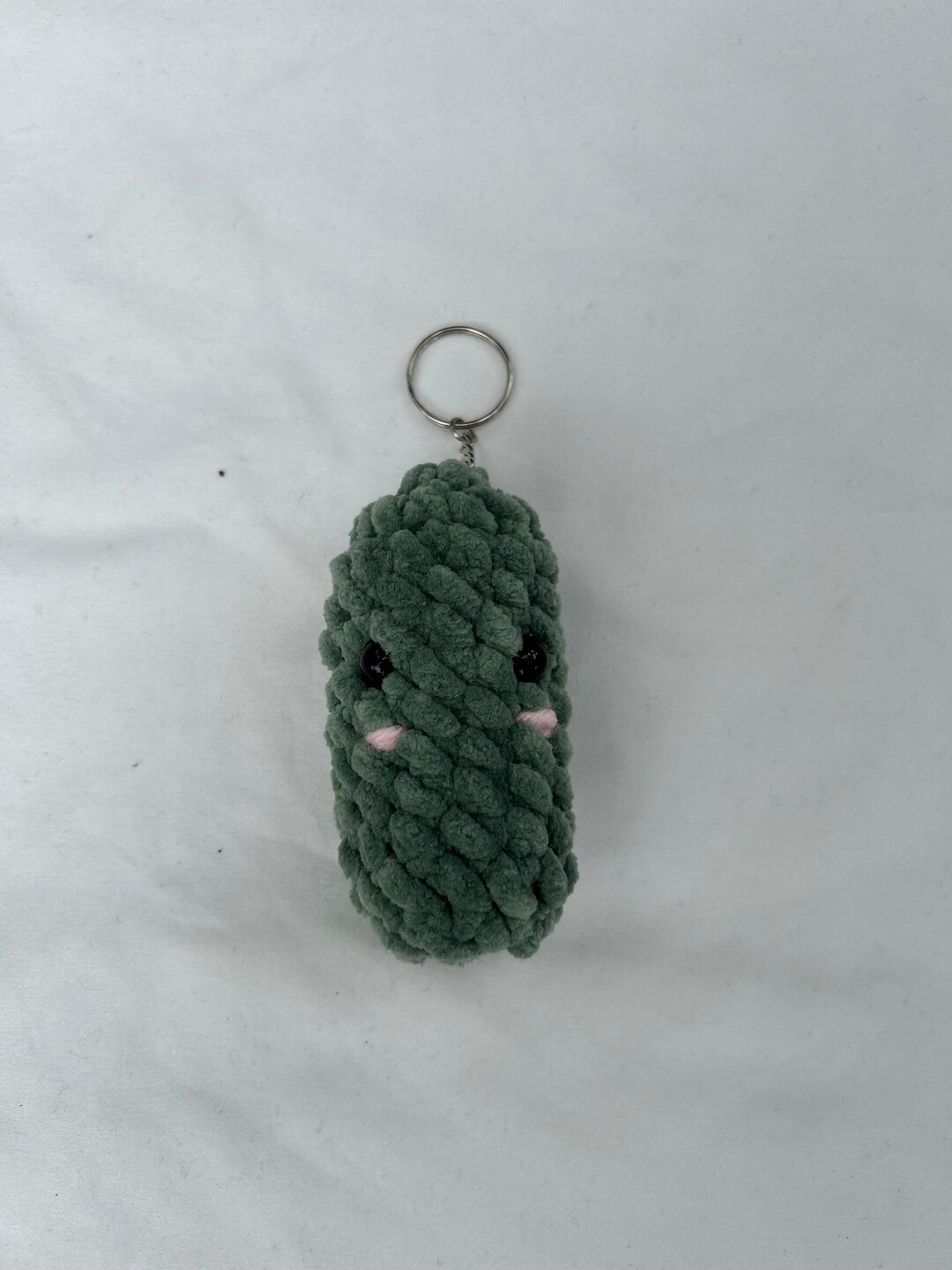 Pedro the Pickle Keychain Handmade Crochet Backpack Buddy Amigurumi
