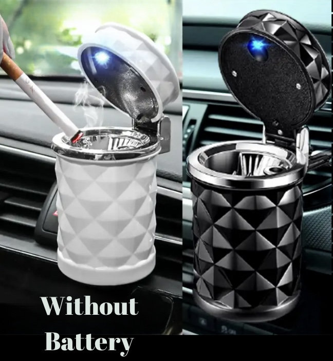 Car Ashtray With Lid Smell Proof, Detachable Car Ashtray With Light,  Ceramics Inner Car Smoking