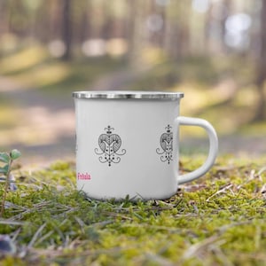 Èzili Freda Haitian Vodou Enamel Cup - Gode Emaye Lwa - Erzulie Freda Vodou Enamel Cup