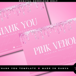 DIY Danke Kartenvorlage, bearbeitbare Geschäft Danke Karte druckbar, Danke für Ihre Bestellung, Beauty Canva Vorlage, Beauty Designer Branding