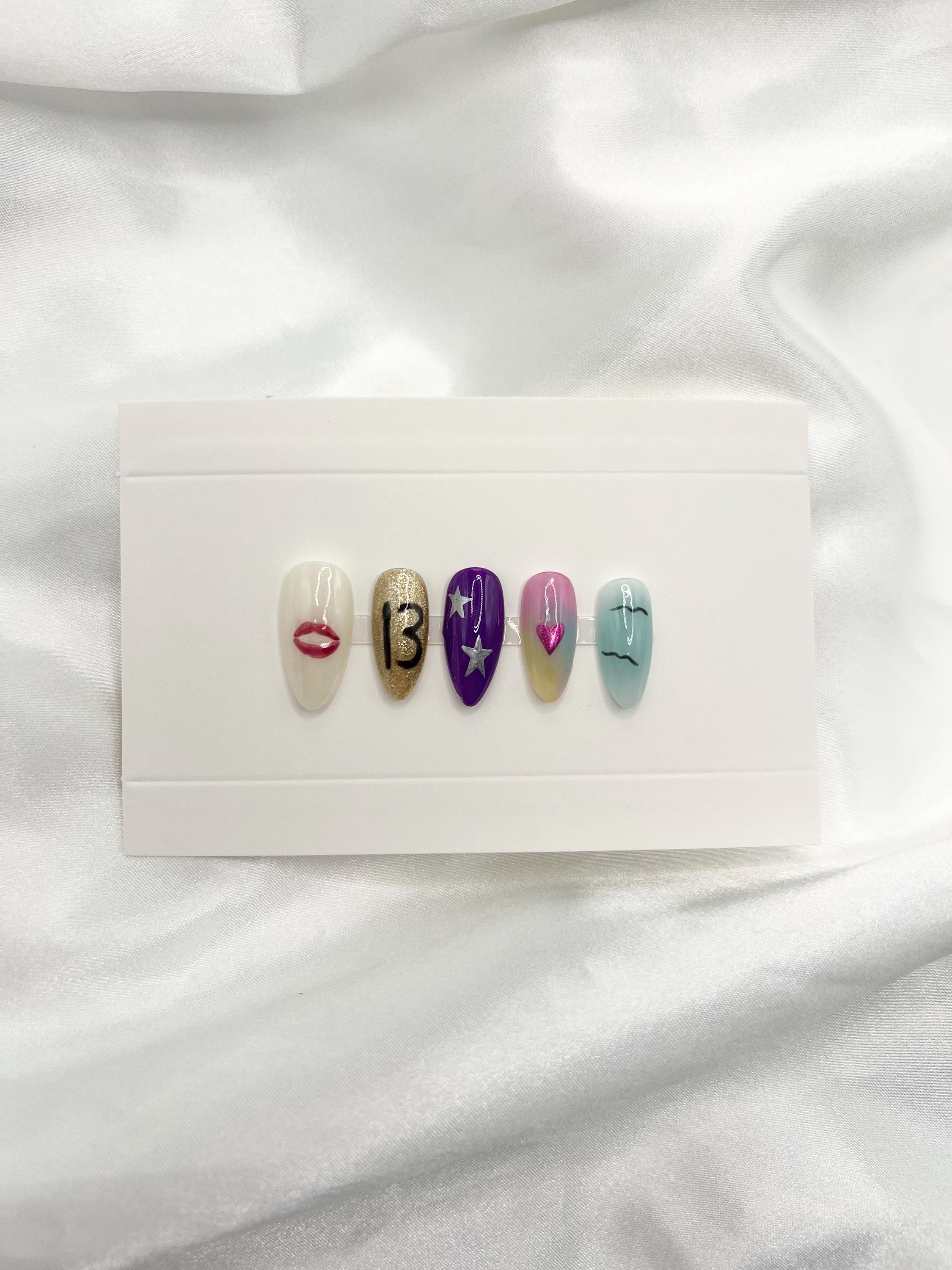 Luxury Hand Painted Press On Nails Taylor Swift Inspired Album Covers