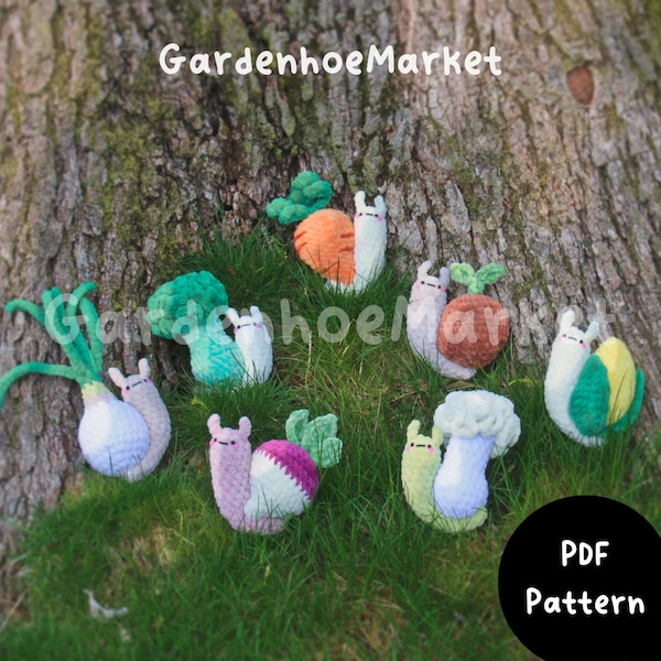 Veggie Snails Bundle - 6 in one PDF crochet pattern bundle