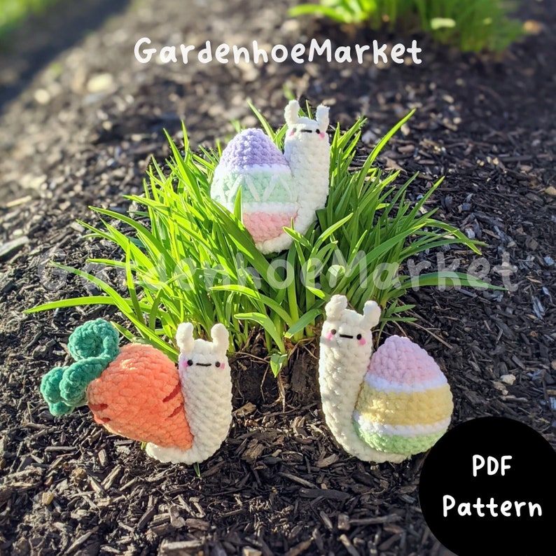 Easter Snails Bundle 2 in one PDF crochet pattern bundle zdjęcie 1