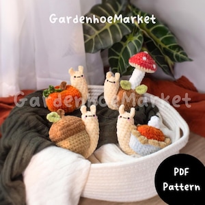 Pakiet jesiennych ślimaków – 4 w jednym pliku PDF z jesiennymi wzorami szydełkowymi