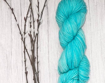 Sultan’s Daughter, Hand Dyed Yarn, Indie Dyed Yarn, Turquoise, Blue, Semi-Solid Tonal, Wool, DK, Fingering, Merino, Sock, Knitting, Crochet