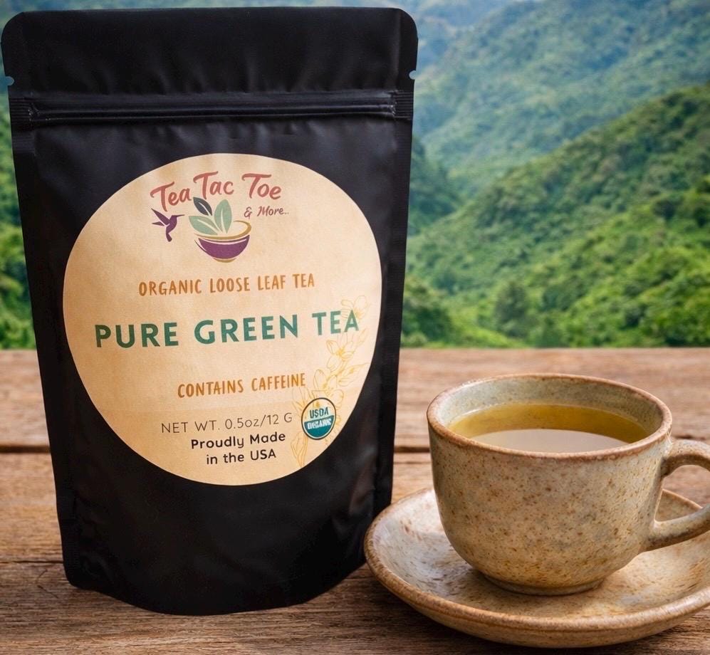 Organic Himalayan Green Tea Loose Leaf Camellia Sinensis Antioxidant Rich 0.5-3oz Eco Tea Bags Included PURE GREEN TEA.