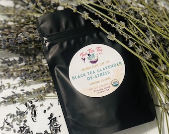 Bio-Darjeeling-Lavendel-Schwarztee | Blumiger loser Blatttee | Nachmittagsmischung | 14-85 g | Inklusive Öko-Teebeutel | SCHWARZER TEE & LAVENDEL.