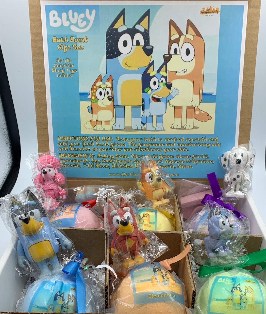 Bluey 6-pack XL Oz Bath Bomb Gift Set #1 for Kids Australia