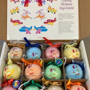 Large Chubby Airplanes 12-pack XL 5.5 oz Bath Bomb Gift Set for Kids