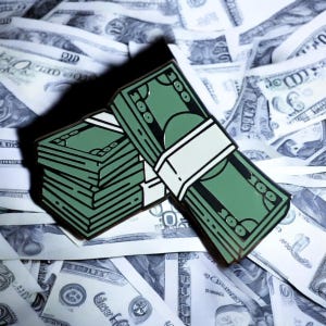 Money Pin - Hard Enamel Pin, Money Stack, Hundred Dollar, Aesthetic Pin