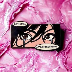 Lonely Girl - Hard Enamel Pin | Aesthetic Pin, Girl Pin, Sad Girl, Crying Girl, Comic Book Pin.