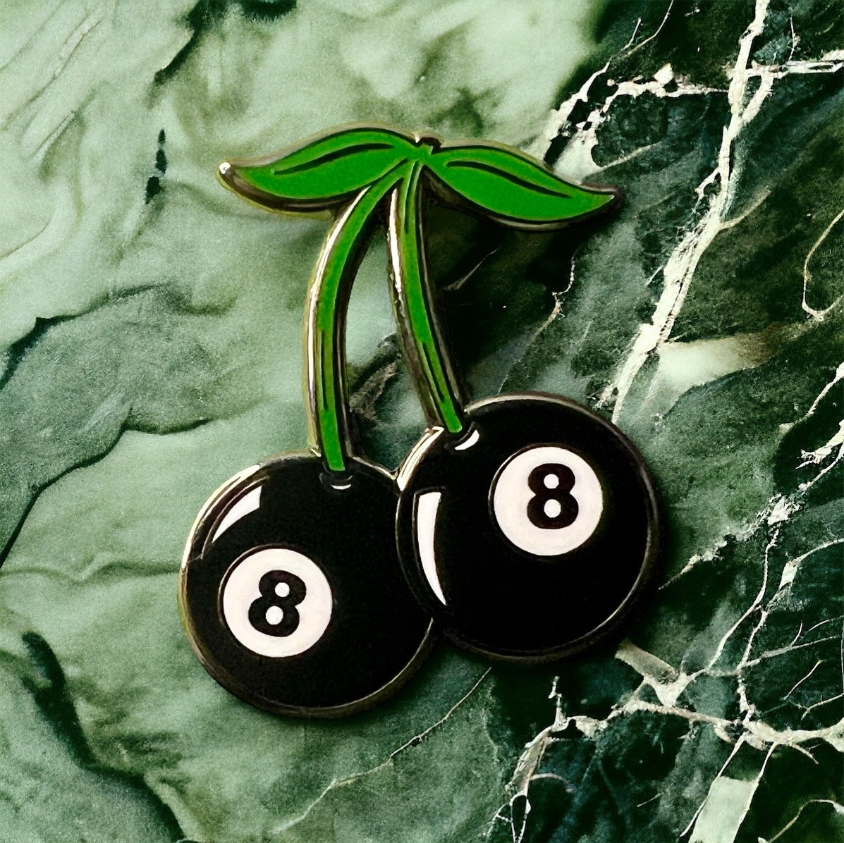 8-ball kers: harde emaille pin | 8-ball pin, esthetische pin, kersenpin, hoedpin