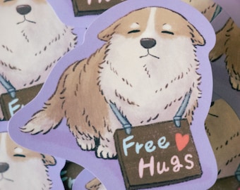 Sticker: Gratis knuffel Corgi