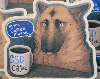 Sticker: Herder die van koffie houdt