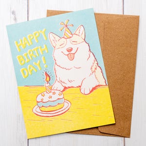 Cartão de aniversário Corgi, Cartão de felicitações engraçado, Presentes Corgi para a mãe Corgi, Arte engraçada de Corgi, Cartão de felicitações de cachorro fofo