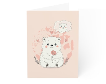 Tarjeta de San Valentín con un osito adorable: Tarjeta romántica de amor
