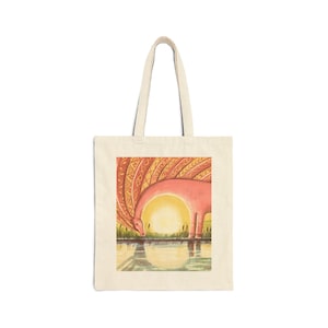 Whimsical Dinosaur Cotton Canvas Tote Bag | Eco-Friendly Shopping Bag, Gift for Animal Lovers, Beach Bag, Reusable Grocery Bag