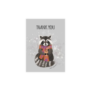 Cartes de voeux, lots de cartes postales, raton laveur, merci, sourire, brochure, cadeau (enveloppes incluses)