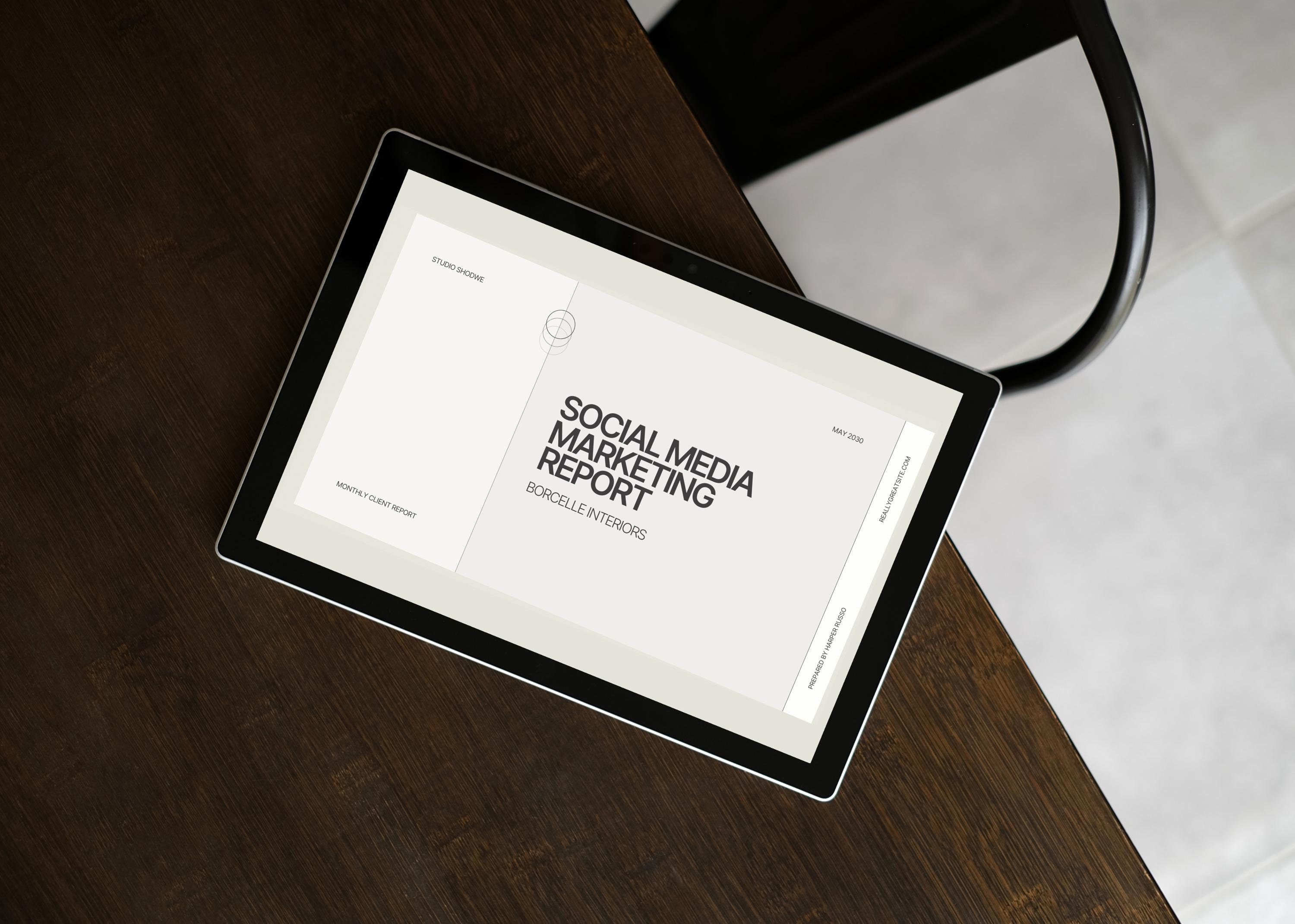 Editable Social Media Marketing Report Template - Professional Client Report for Agencies, Freelancers & Businesses