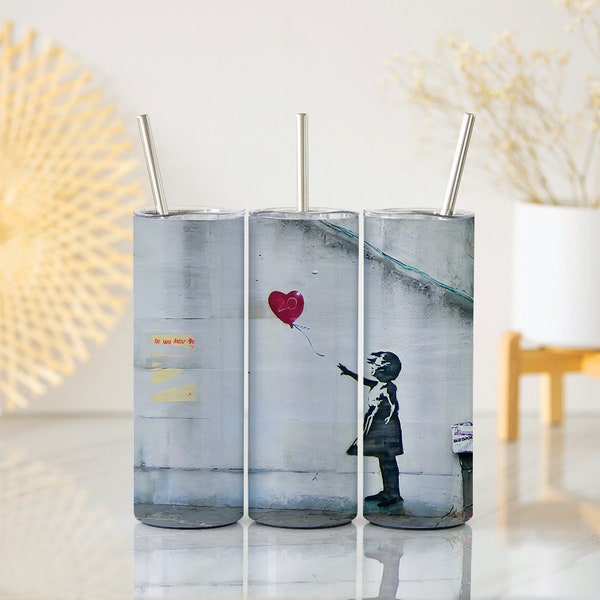 Banky's "Balloon Girl" Inspired Art Tumbler Wrap (20oz)