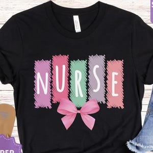 Nurse Coquette Shirt, Nurse Gift Tshirt, Pink Bow Nursing Tee, Cute Healthcare Worker Top, Appreciation Gift for Nurses, Hospital Staff Gift