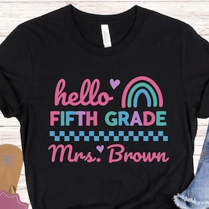 Back to School Shirt, Personalized Fifth Grade Teacher T-Shirt, Custom First Day of School Tee, 5th Grade Teachers Outfit, Appreciation Gift