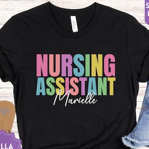 Custom CNA Shirt, Personalized Nursing Assistant T-Shirt, Customized CNA Appreciation Gift, Cute Healthcare Worker Tee, Team Matching Shirts