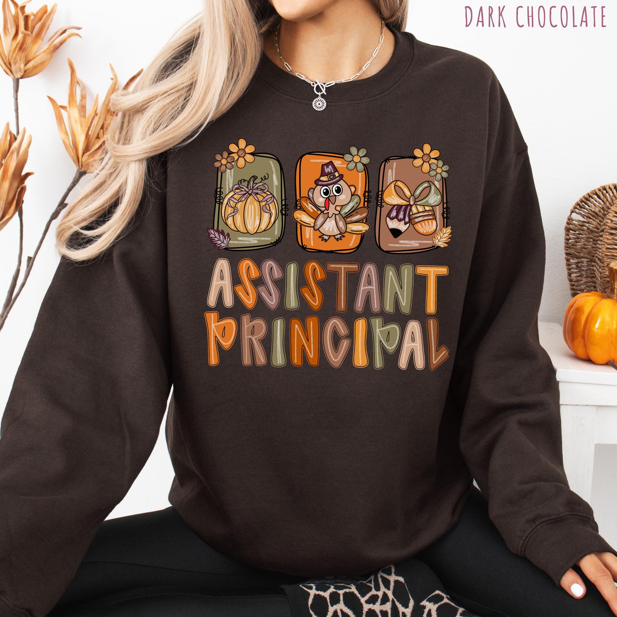 Assistant Principal Thanksgiving Sweatshirt, Thankful Asst Principal Shirt, Assistant Principal Long Sleeves Tee, School Staff Thanksgiving