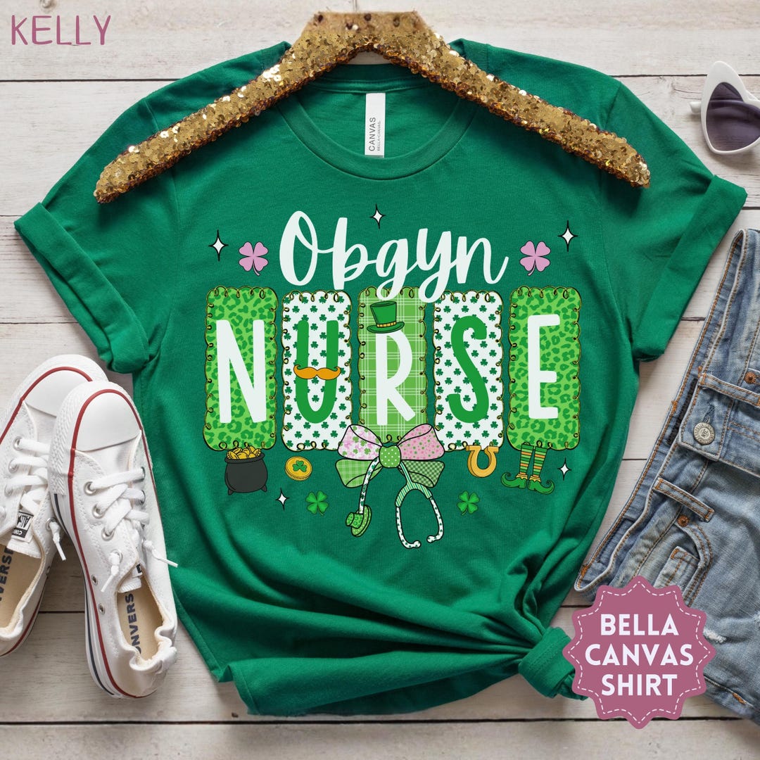 Obgyn Nurse St Patricks Day Shirt, Ob-gyn Nurse Shamrock T-shirt ...