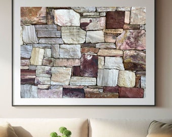 Stone Wall Backdrop, Stone Art Wall decor, Stone, Stone Wall, Stone Art, Stone Wall Print, Digital Download, Neutral Wall decor, Photograph